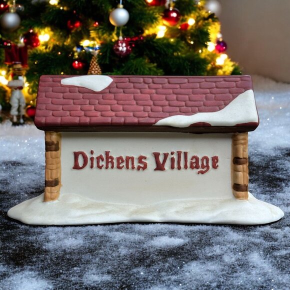 Dept 56 Dickens Village Sign Christmas Village Accessory - 1987 - Picture 1 of 11